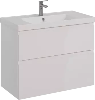 Тумба для комплекта Lemark Veon 90 белая глянцевая, 2 ящика LM01V90T
