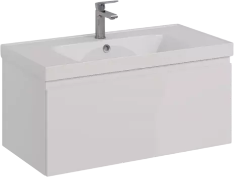 Тумба для комплекта Lemark Veon mini 90 белая глянцевая, 1 ящик LM02VM90T