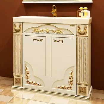 Тумба для комплекта Misty Барокко 100 бежевая, патина Л-Бар01100-033Пр