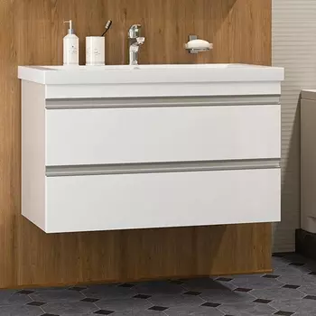 Тумба для комплекта Misty Ингрид 90 подвесная, белая эмаль П-Инг-01090-011П2Я