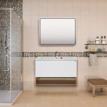 Тумба для комплекта Misty Невада 65 подвесная, белая, вишня верона П-Нев01065-011