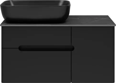 Тумба для комплекта Misty Роял 80 черная П-Роя-01080-021П2Я