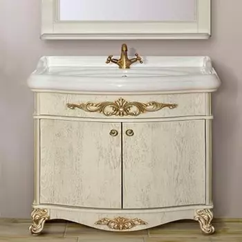 Тумба для комплекта Misty Верона 100 напольная, слоновая кость, патина П-Вер01100-1015