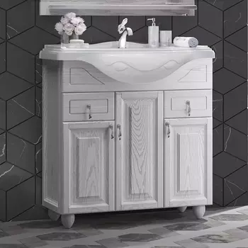 Тумба для комплекта Opadiris Тибет 85 ясень белое серебро 00-00003121