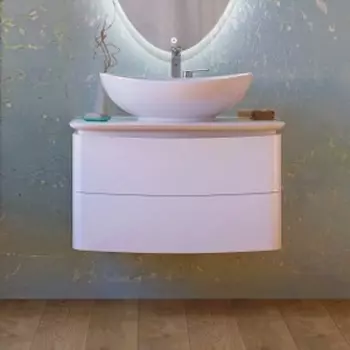 Тумба для комплекта Raval Moon 75 белая, подвесная Moo.01.75/P/W