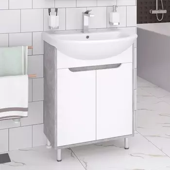 Тумба для комплекта Runo Эко 60 серый бетон 00-00001327