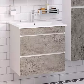 Тумба для комплекта Runo Манхэттен 65, подвесная, светлый бетон 00-00001018