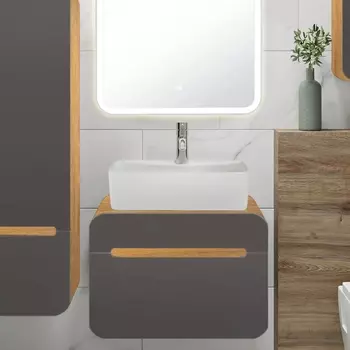 Тумба для комплекта Runo Ницца 60 дуб натуральный, графит 00-00002123