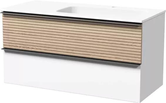 Тумба для комплекта Sancos Delta 100 R дуб светлый, белый DL100RW