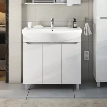 Тумба для комплекта Sanstar Лайн 80 белая 133.1-1.5.1.