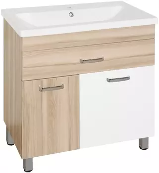 Тумба для комплекта Style Line Ориноко 80 с бельевой корзиной, белая, ориноко ЛС-00000636