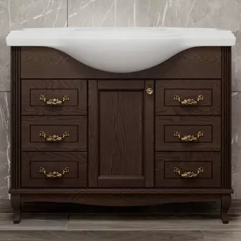 Тумба для комплекта ValenHouse Эллина 105 кальяри, 6 ящиков, 1 дверца, ручки золото E2105_ТКЗ