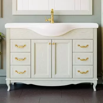 Тумба для комплекта ValenHouse Эллина 120 слоновая кость, фурнитура золото E120_ТСЗ