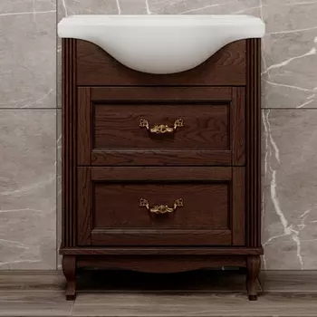 Тумба для комплекта ValenHouse Эллина 65 кальяри, 2 ящика, ручки золото E265_ТКЗ