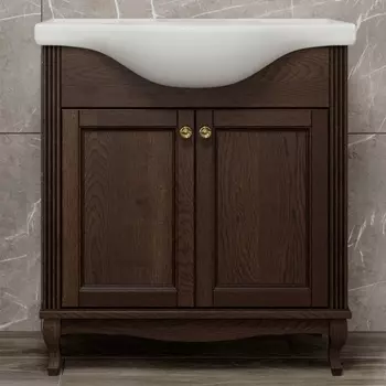 Тумба для комплекта ValenHouse Эллина 80 кальяри, 2 дверцы, ручки золото E280_ТКЗ