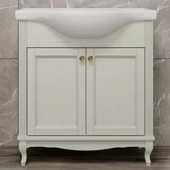 Тумба для комплекта ValenHouse Эллина 80 слоновая кость, 2 дверцы, ручки золото E280_ТСЗ