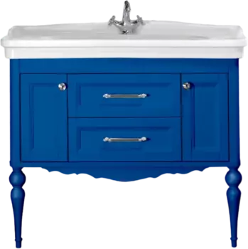 Тумба для комплекта ValenHouse Эстетика 100, синяя, подвесная, ручки хром ESМ105_ТСХ