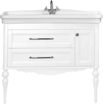 Тумба для комплекта ValenHouse Эстетика 105 АС 100, белая, подвесная, ручки хром ESМА105_ТБХ
