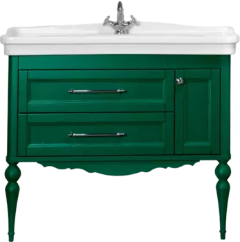 Тумба для комплекта ValenHouse Эстетика 105 АС 100, зеленая, подвесная, ручки хром ESМА105_ТЗХ