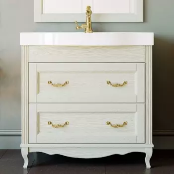 Тумба для комплекта ValenHouse Лиора 90 слоновая кость, фурнитура золото L90_ТСЗ