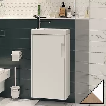 Тумба для комплекта Velvex Klaufs 40.1D белая, шатанэ tpKLA.40.1D-617.216