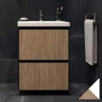 Тумба для комплекта Velvex Klaufs 60.2Y белая, шатанэ, подвесная tpKLA.60.2Y-617.216