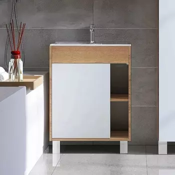 Тумба для комплекта VIANT Бостон напольная, дуб вотан, белая VBOS50CO-T1ST