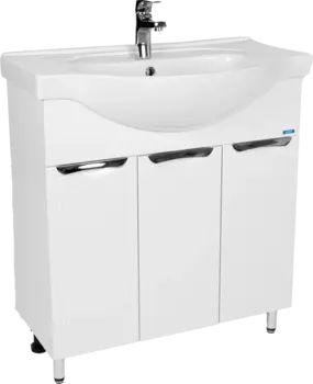 Тумба для комплекта VIANT Лима 80 напольная, с дверцами, раковина Erica VLIM80ER-T3ST