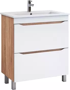 Тумба для комплекта Vigo Grani 75 напольная, 2 ящика, дуб сонома Tn.GRI.OSK.75.2Y дуб сонома