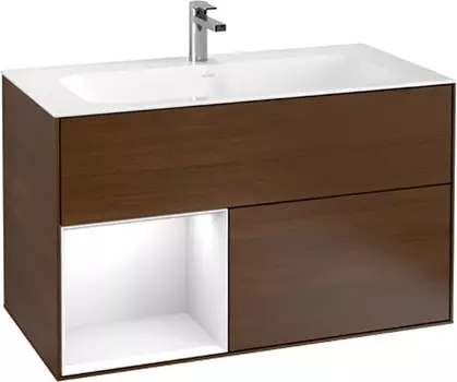 Тумба для комплекта Villeroy & Boch Finion G030GFGN 100 с подсветкой и освещением стены