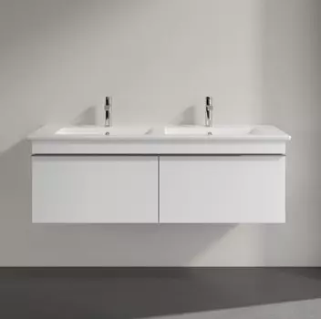 Тумба для комплекта Villeroy & Boch Venticello 125 glossy white, с ручками хром A93901DH
