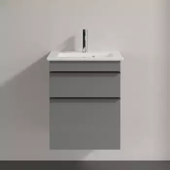 Тумба для комплекта Villeroy & Boch Venticello 46 glossy grey, с ручками хром A92201FP
