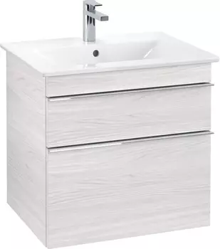 Тумба для комплекта Villeroy & Boch Venticello 60 white wood, с ручками хром A92401E8