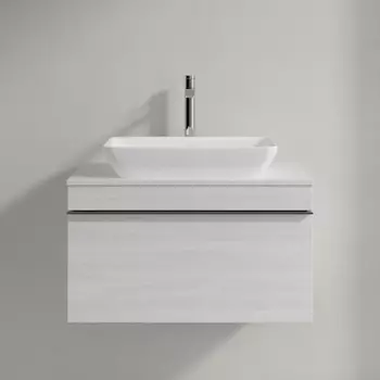 Тумба для комплекта Villeroy & Boch Venticello 75 white wood, с ручкой хром A94501E8