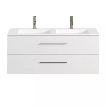 Тумба с двойной раковиной Creto Ares 120 White подвесная