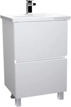 Тумба с раковиной 1MarKa Aris 60Н напольная, белый глянец
