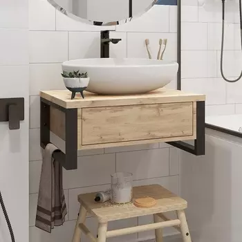 Тумба с раковиной 1MarKa Grunge Loft 60П дуб Вотан