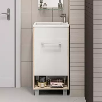 Тумба с раковиной 1MarKa Lira 40Н R, напольная, дуб сонома У85923