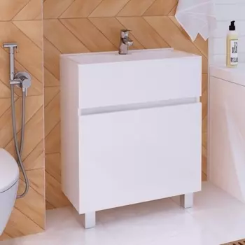 Тумба с раковиной 1MarKa Mira 60H белый глянец У83301