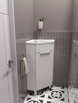 Тумба с раковиной 1MarKa Penta 37x37 белый глянец Ц0000001635