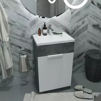 Тумба с раковиной 1MarKa Revo 50Н темно-серая У99086