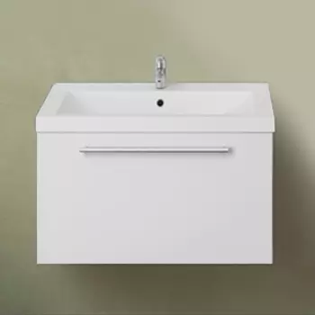 Тумба с раковиной 1MarKa Соната 58П с 1 ящиком, белый глянец