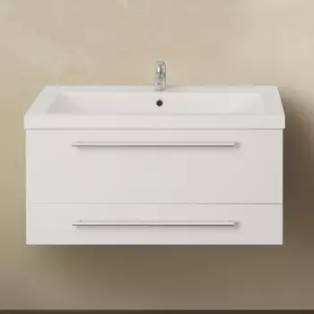 Тумба с раковиной 1MarKa Соната 75П с 2 ящиками, белый глянец