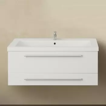 Тумба с раковиной 1MarKa Соната 90П с 2 ящиками, белый глянец