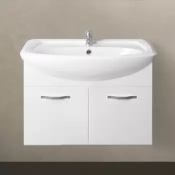 Тумба с раковиной 1MarKa Вита 65П с 2 дверцами, белый глянец