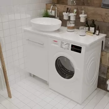 Тумба с раковиной 1MarKa Wash со столешницей, белый глянец