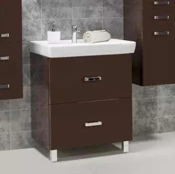 Тумба с раковиной Акватон Америна Н 70 темно-коричневая