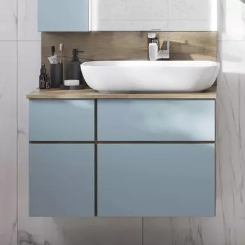 Тумба с раковиной Акватон Мишель 80 дуб рустикальный, раковина Лола 60