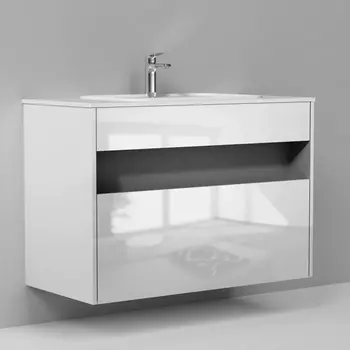 Тумба с раковиной Am.Pm Func 100 белый глянец