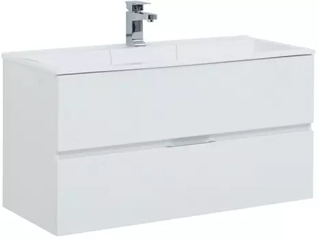 Тумба с раковиной Aquanet Алвита 100 белая